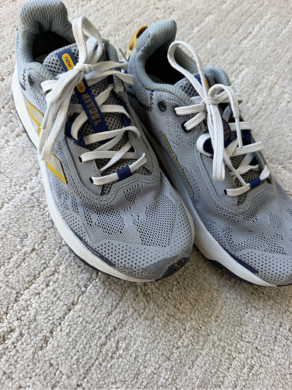 New Balance Grey and Yellow Dynasoft Nitrel V6 Lace Kids Sneakers